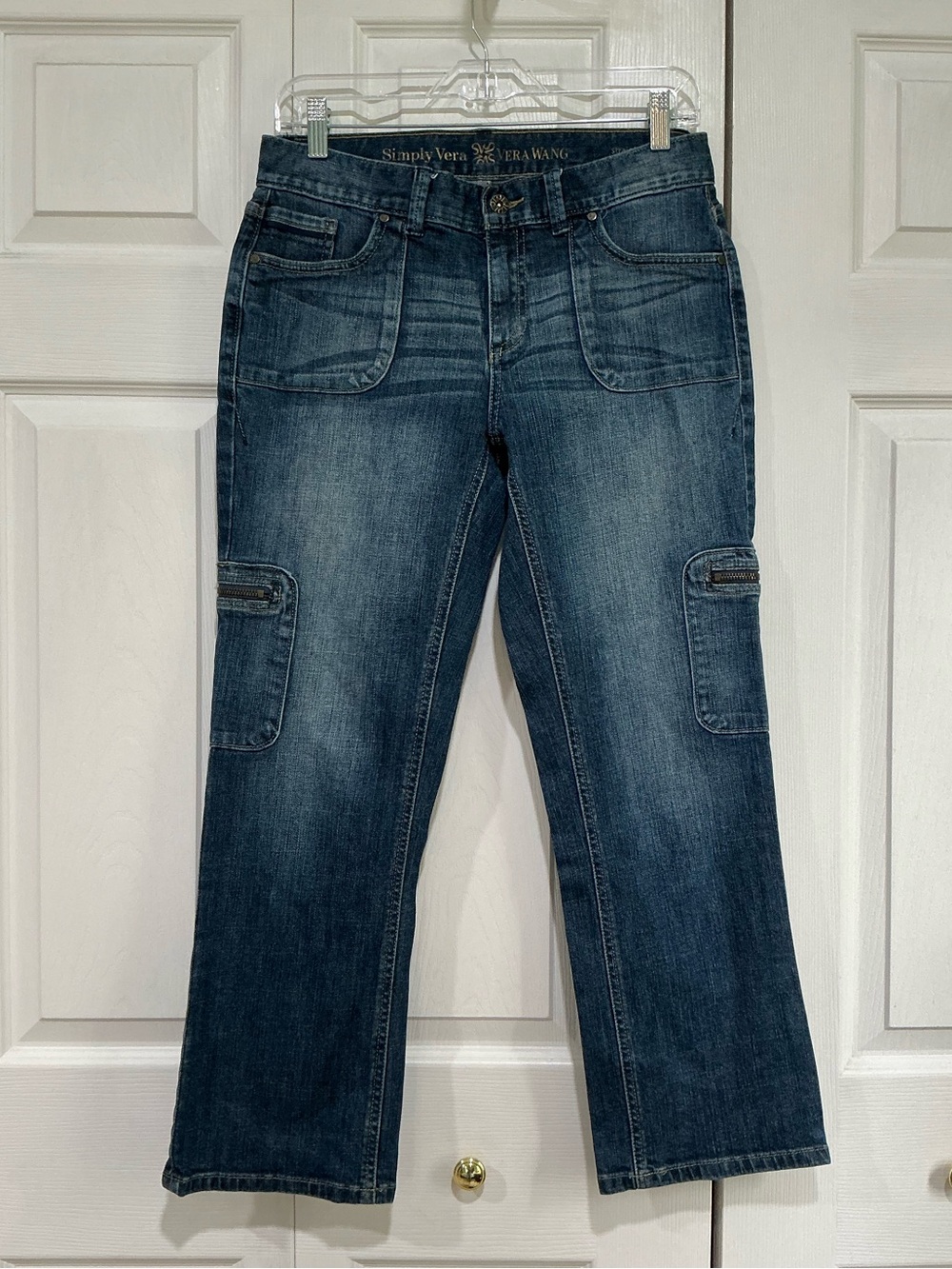 💙 Simply Vera Vera Wang Blue Denim Jeans Ankle Side Pocket - 6/28 (01661)